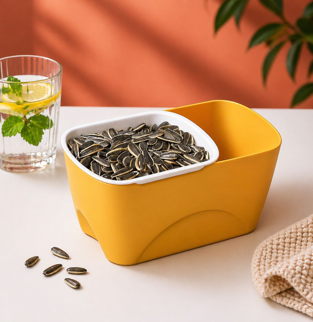 Բազմաֆունկցիոնալ տարա 2-ը 1-ում (դեղին)